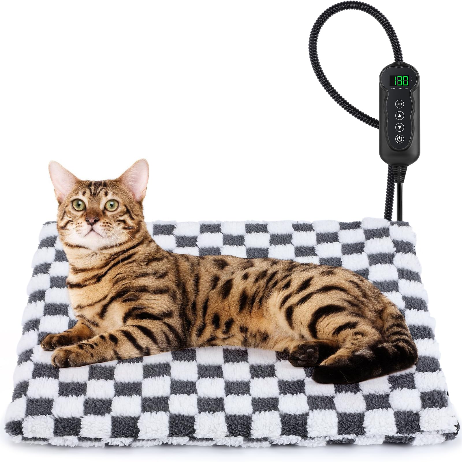 MIXJOY heated cat bed top view with cozy warmth ready for a chilly day