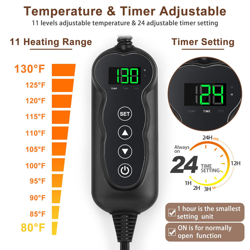 MIXJOY heating pad with LED control for precise temperature settings