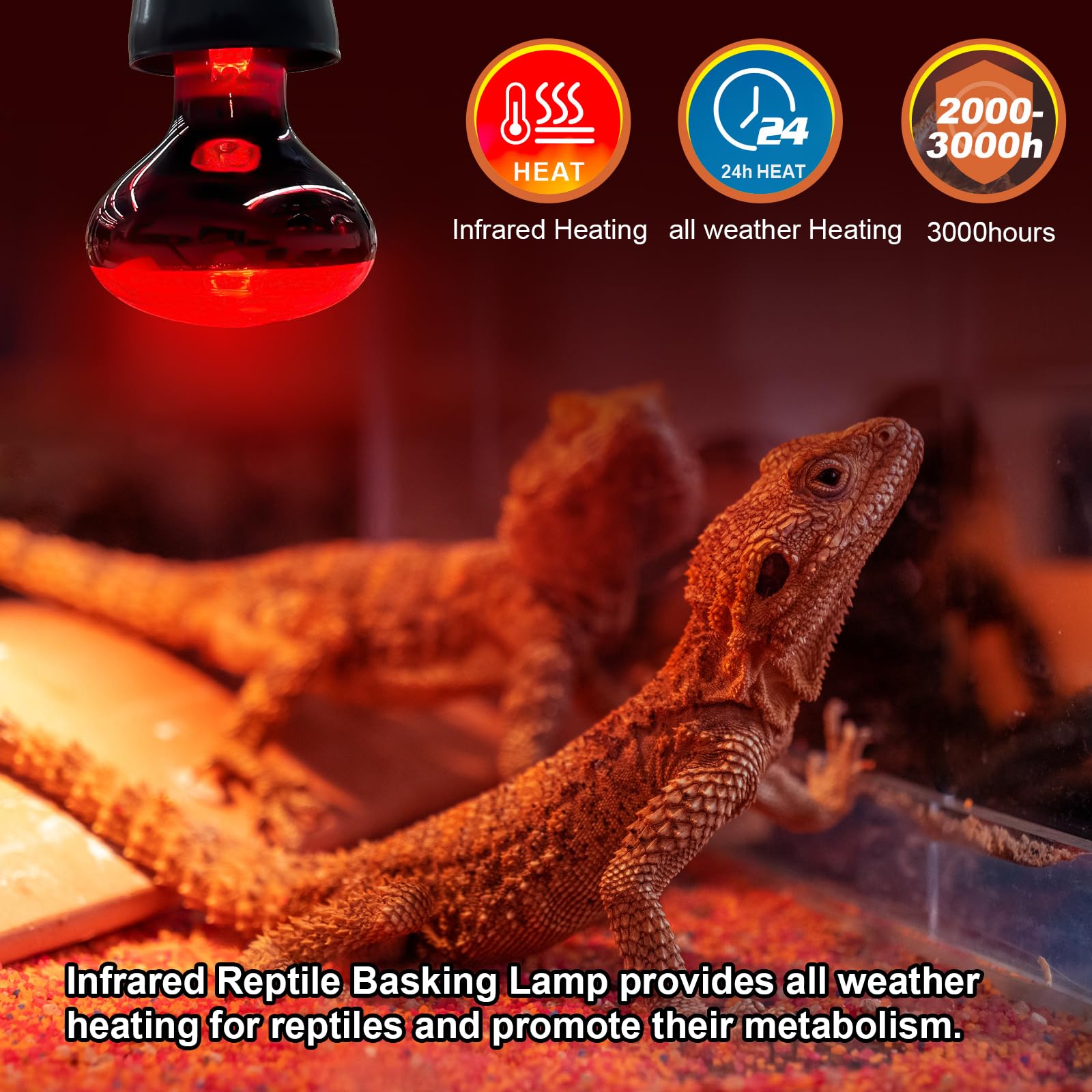 MIXJOY infrared heat lamp for gecko terrarium promoting reliable warmth.