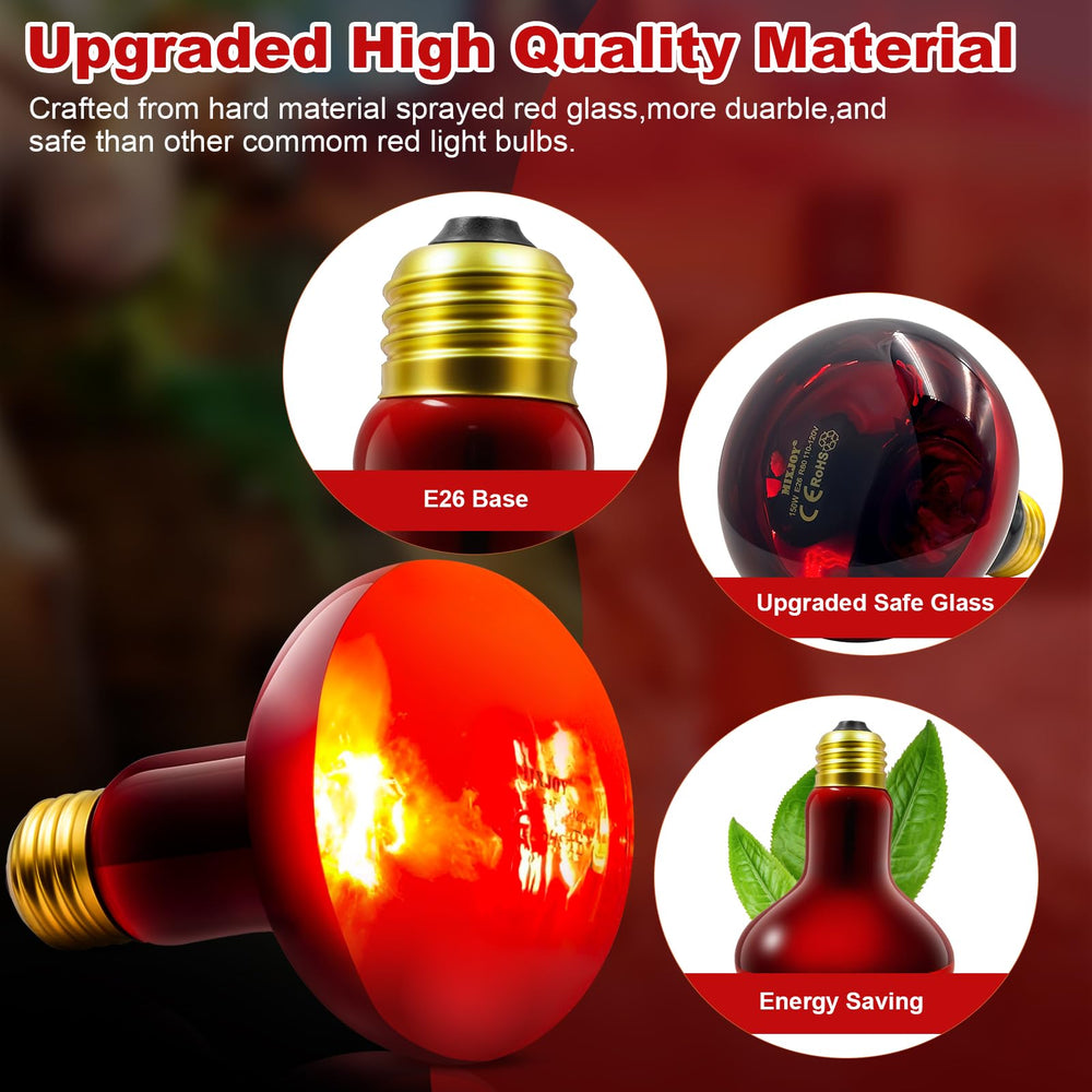 MIXJOY infrared heat lamp for snakes in humid enclosures delivers consistent heat.