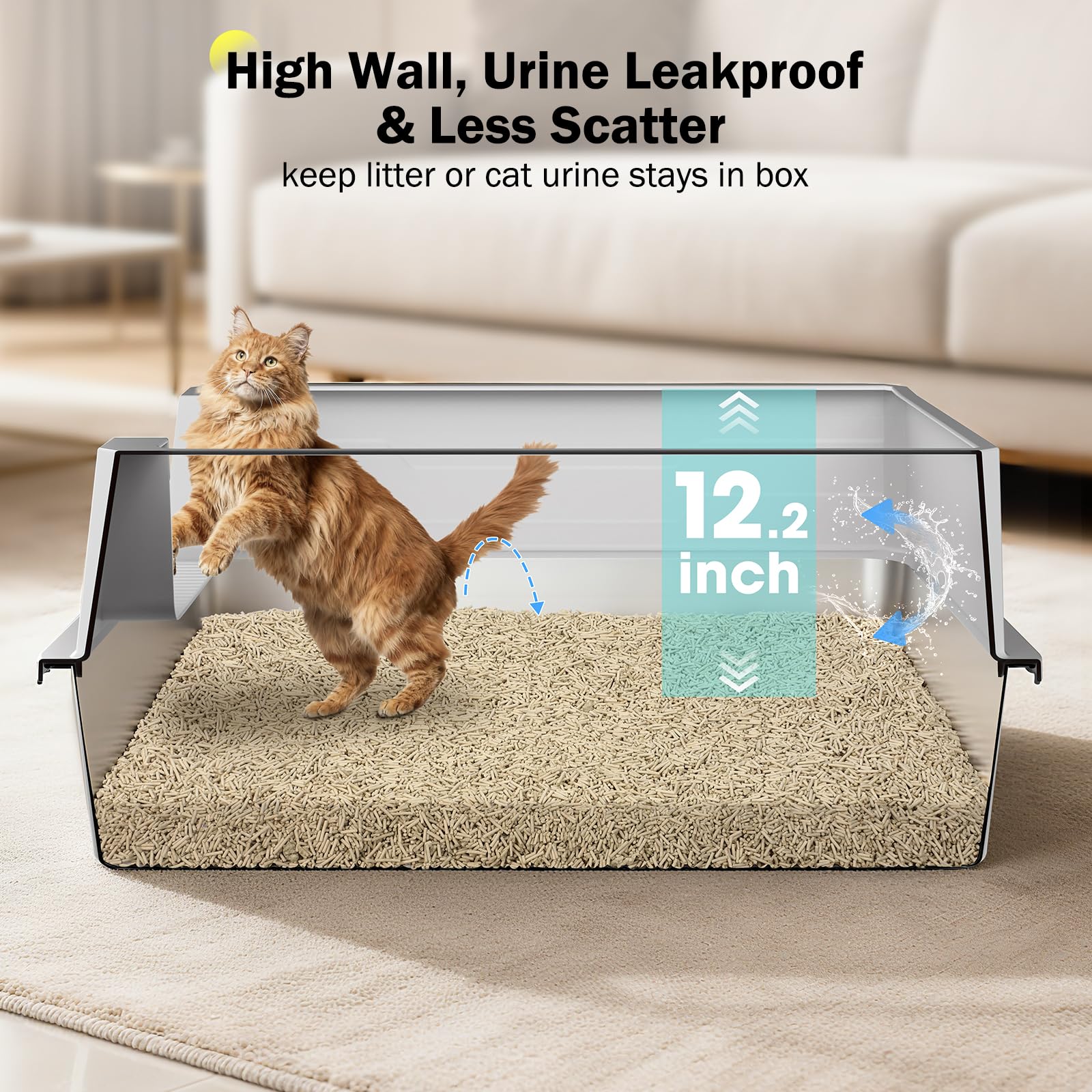 MIXJOY large cat using litter box demonstrates privacy and containment