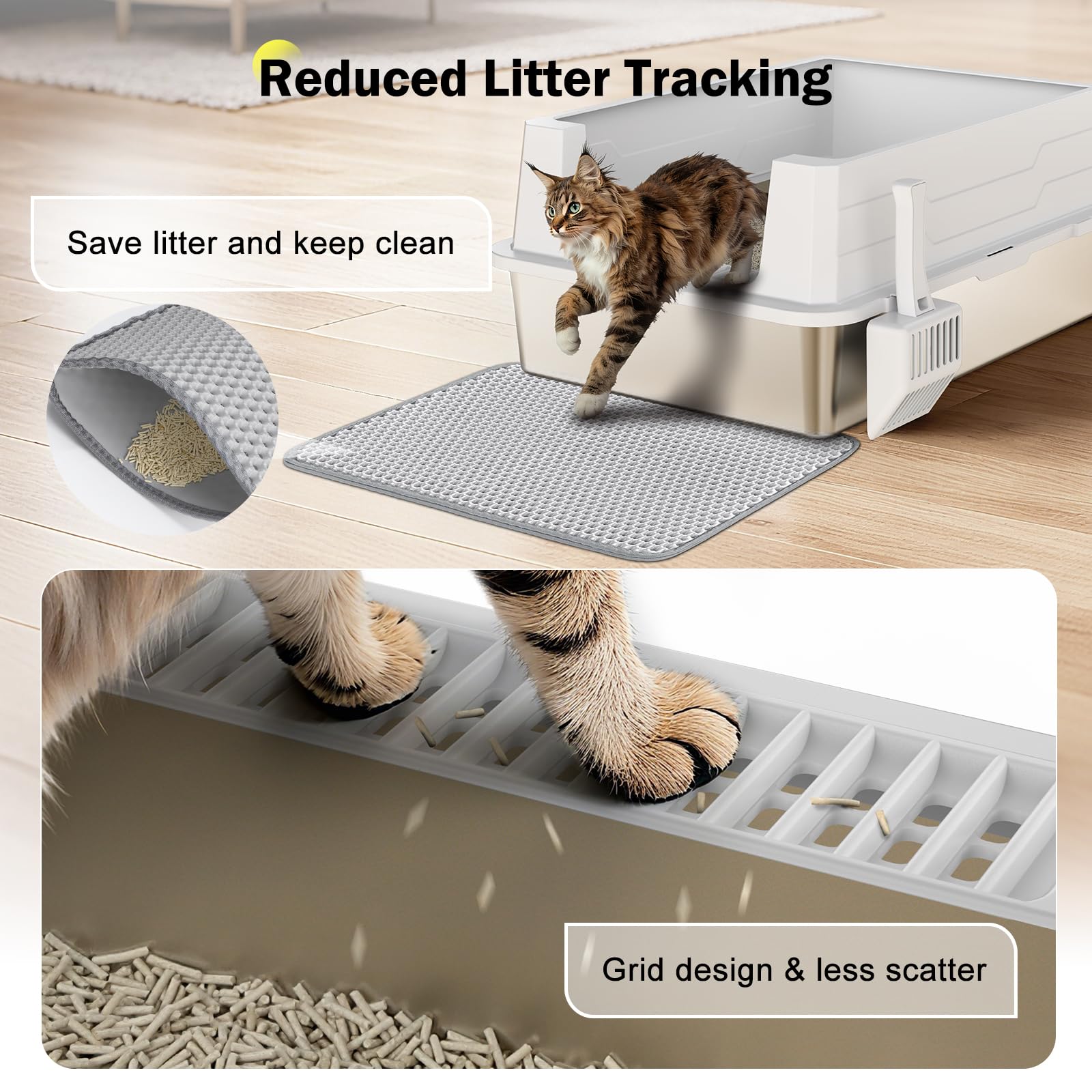 MIXJOY litter scoop included image highlights easy cleaning after use