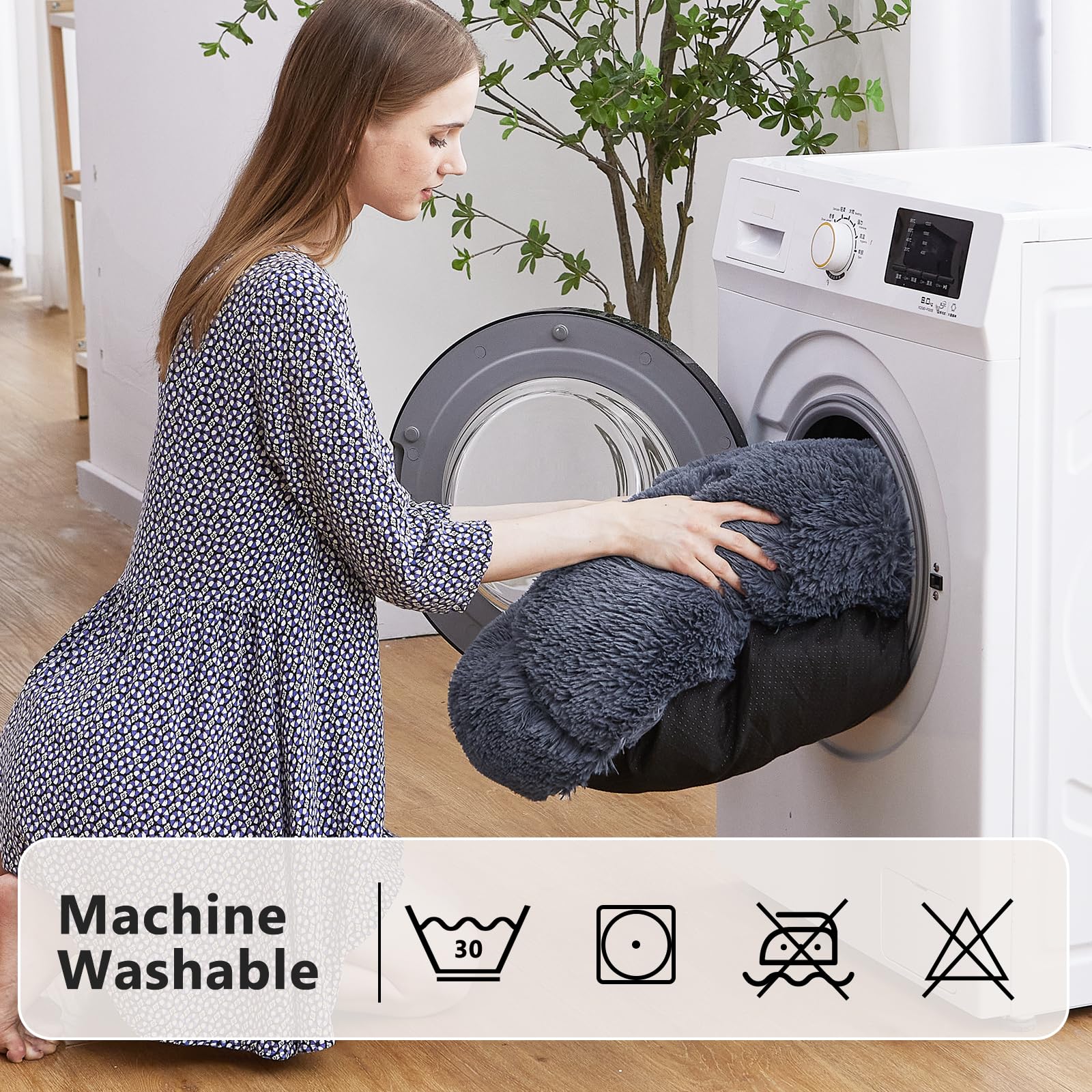 Durable nylon and plush fur for lasting comfort