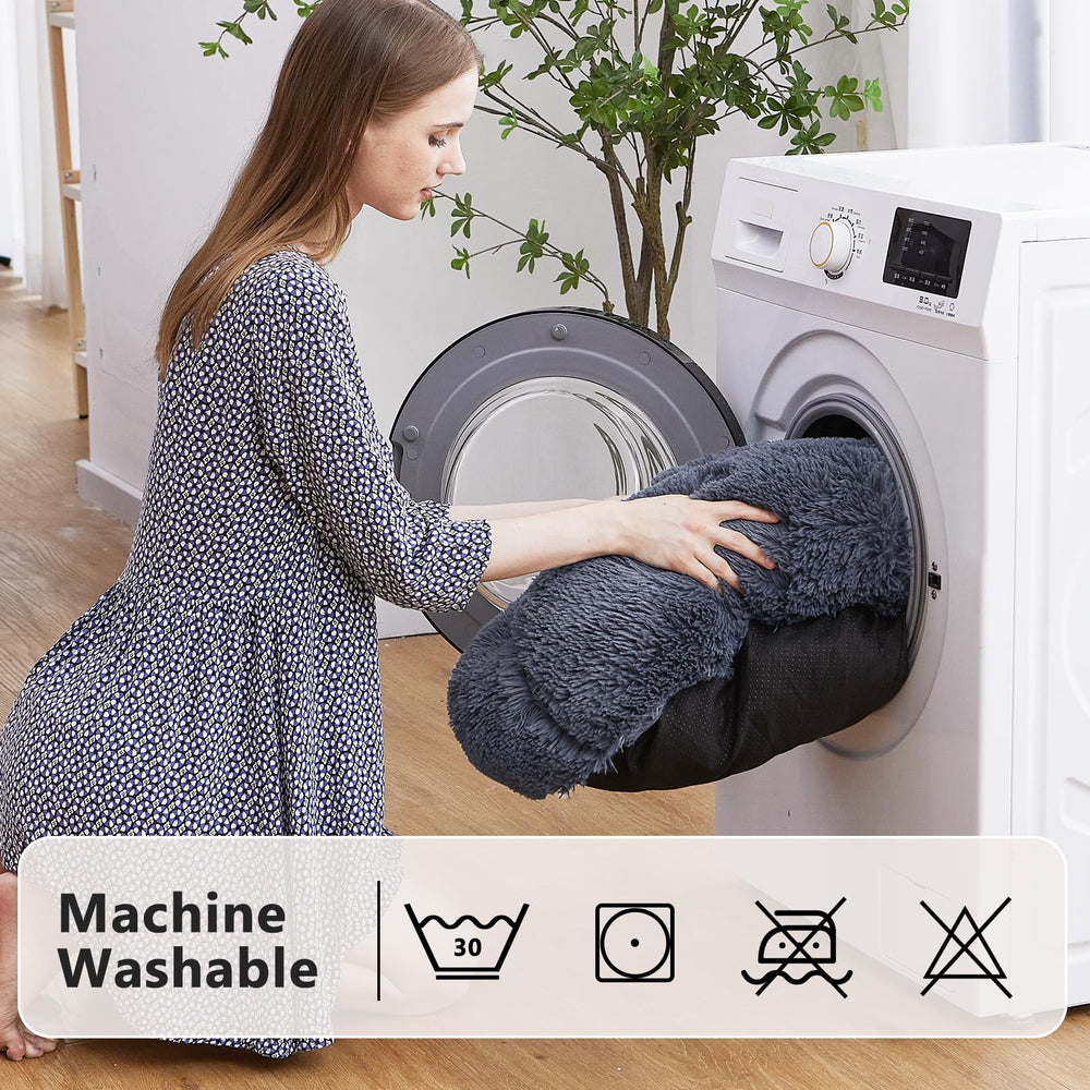 Durable nylon and plush fur for lasting comfort