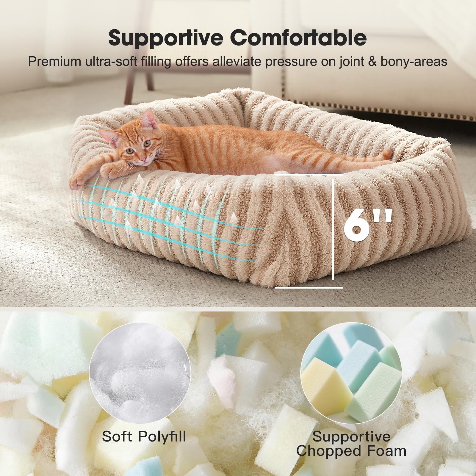 MIXJOY raised rim provides head and neck support for comfortable lounging.
