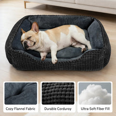 MIXJOY rectangle dog bed anti-slip bottom keeps the bed in place during play.