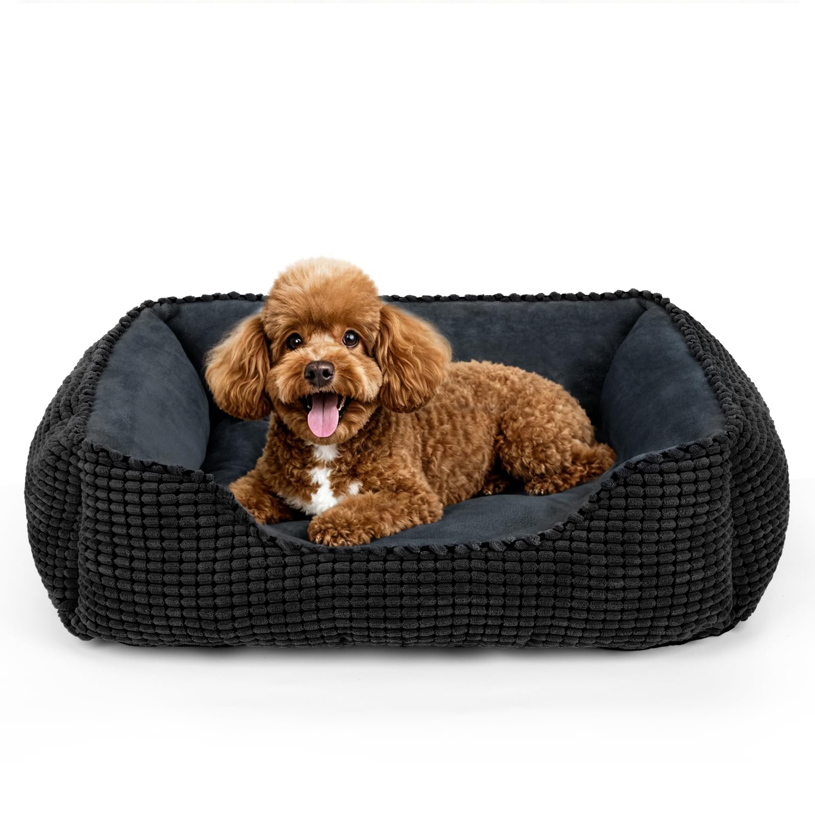 MIXJOY rectangle dog bed with soft material offers cozy comfort for naps.