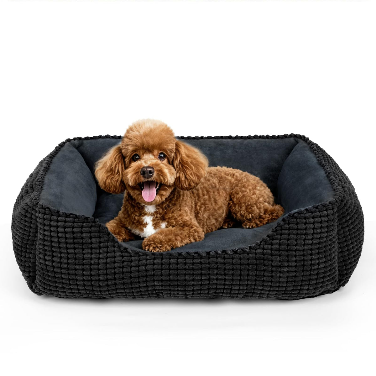 MIXJOY rectangle dog bed with soft material offers cozy comfort for naps.