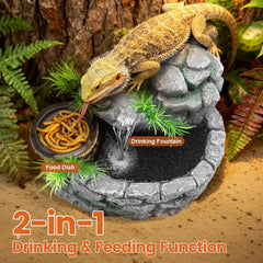 MIXJOY habitat waterfall adds natural ambiance and helps maintain humidity for shedding.
