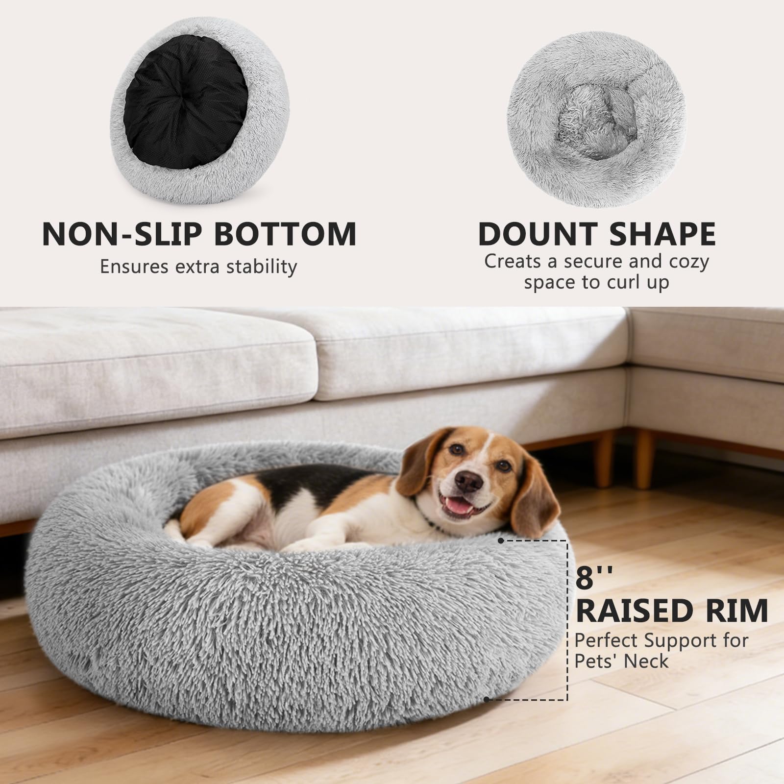 MIXJOY round bed front view with raised rim for security