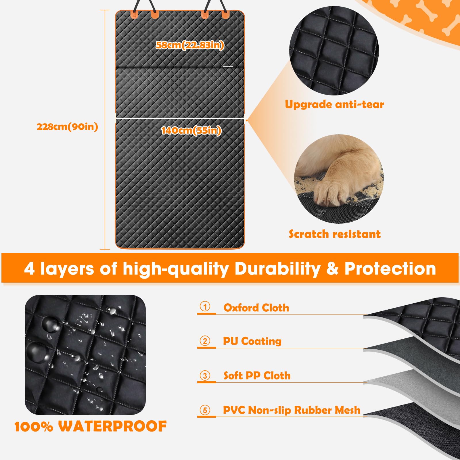 MIXJOY SUV cargo liner bumper-flap shields the bumper from scratches during loading.