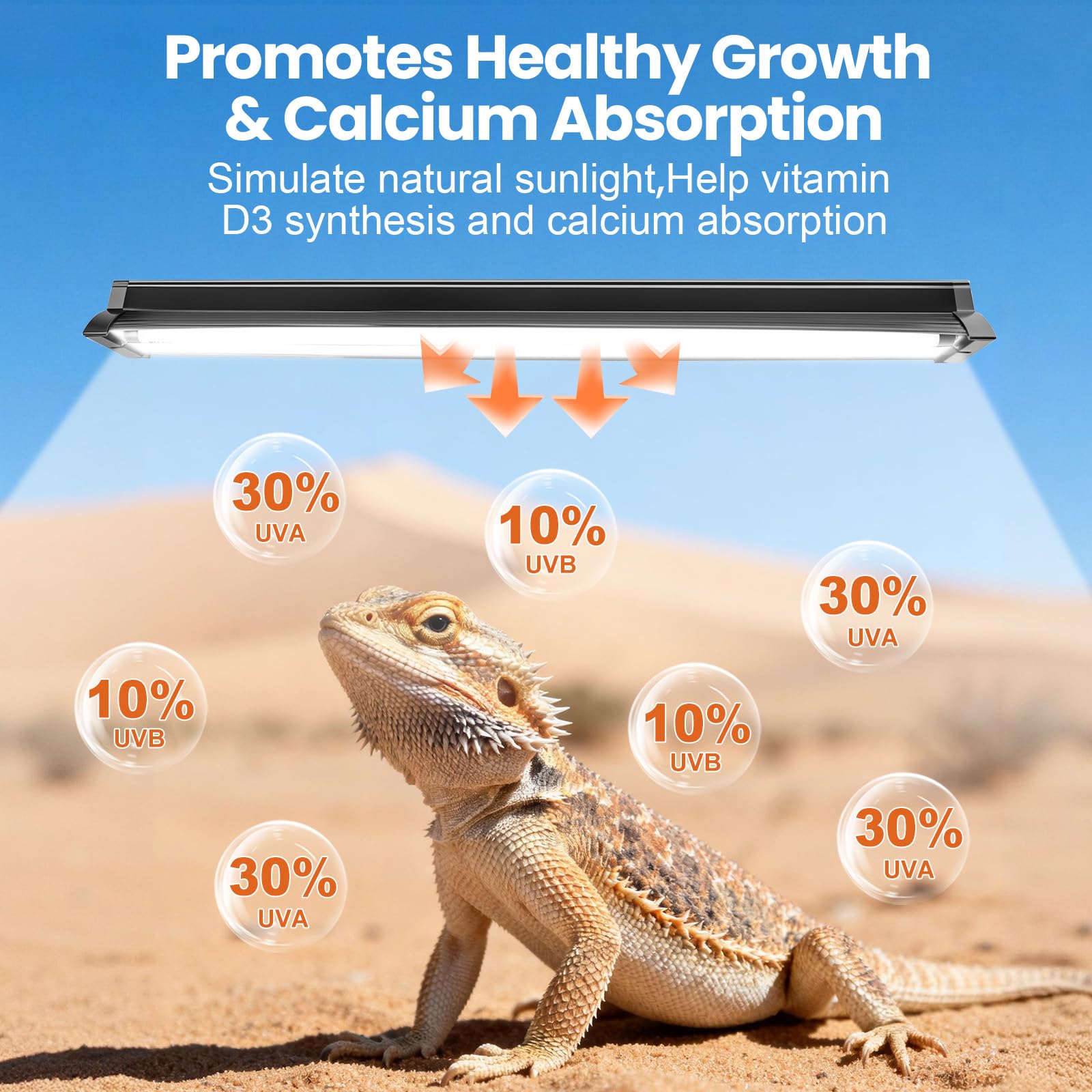 MIXJOY Desert Spectrum 10.0 UVB output enhances basking and activity near the light