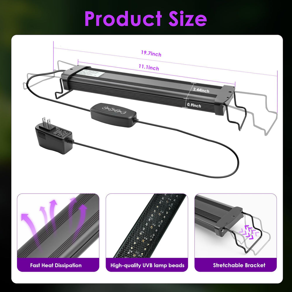 MIXJOY UVB light aluminum housing close-up highlighting durability
