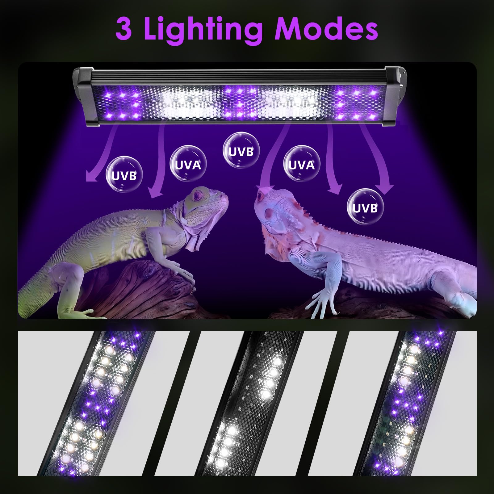 MIXJOY UVB light mounted over enclosure for even exposure