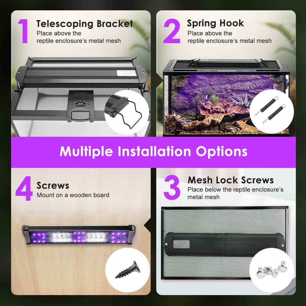 MIXJOY UVB light tropical reptile habitat showcasing energizing cool white LED