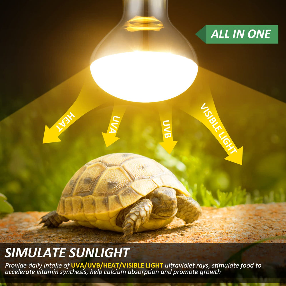 MIXJOY UVB UVA reptile light demonstrates full spectrum illumination