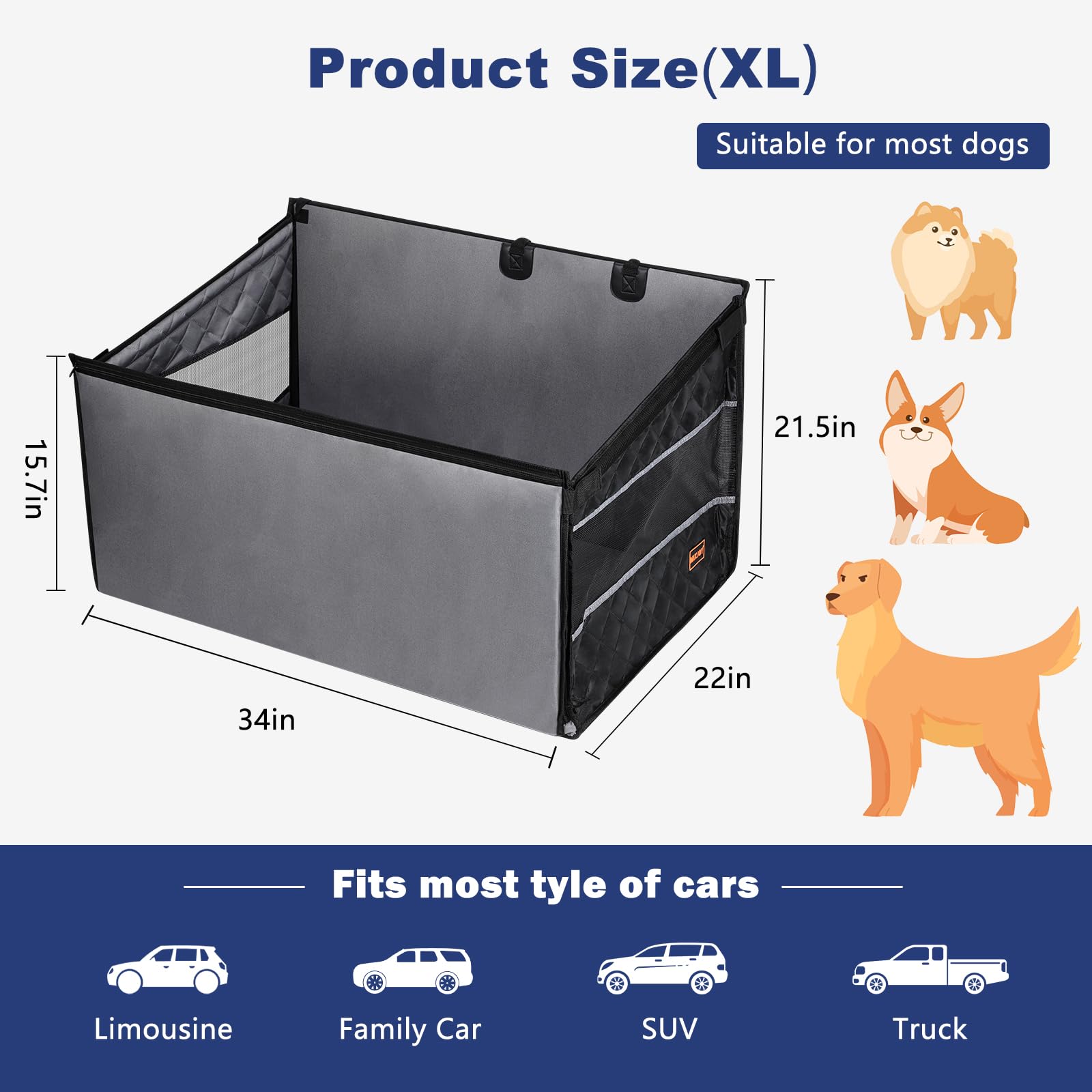 MIXJOY XL dog safety belt keeps your pet secure during travel.
