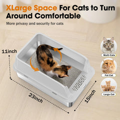 MIXJOY litter box with anti-slip pads keeps it steady during use.