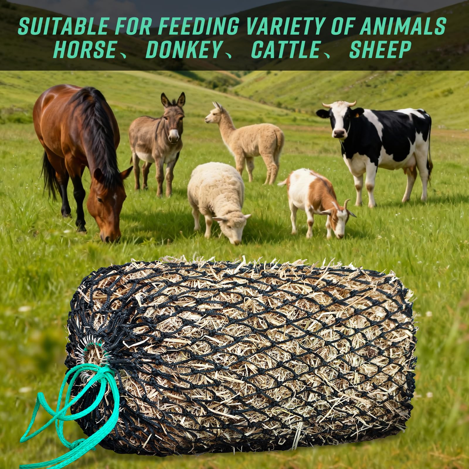 MIYABALA easy-load hay net reduces waste and keeps stalls neat.