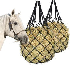MIYABALA hay net for horses, 34in long, promotes slower feeding for calmer mealtimes.