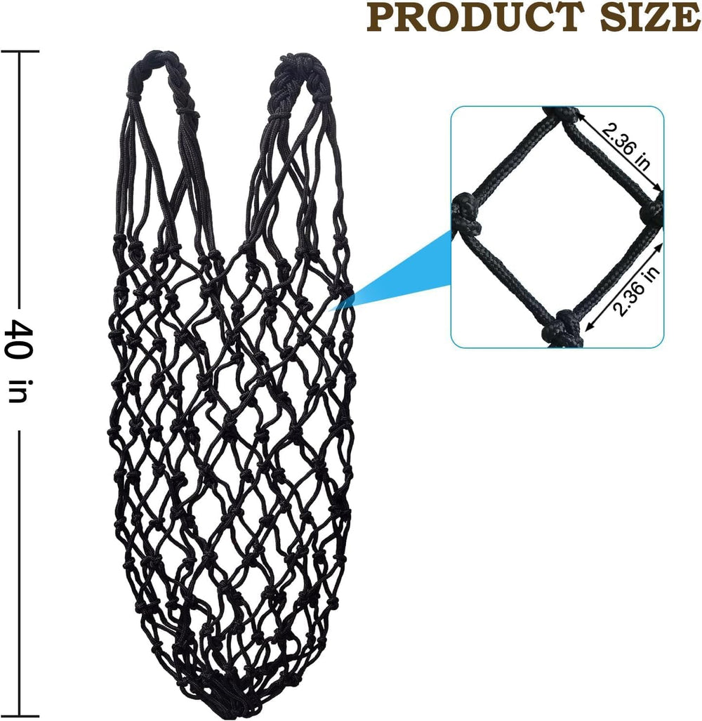 MIYABALA slow-feed hay net with 2-36 inch holes for steady intake.