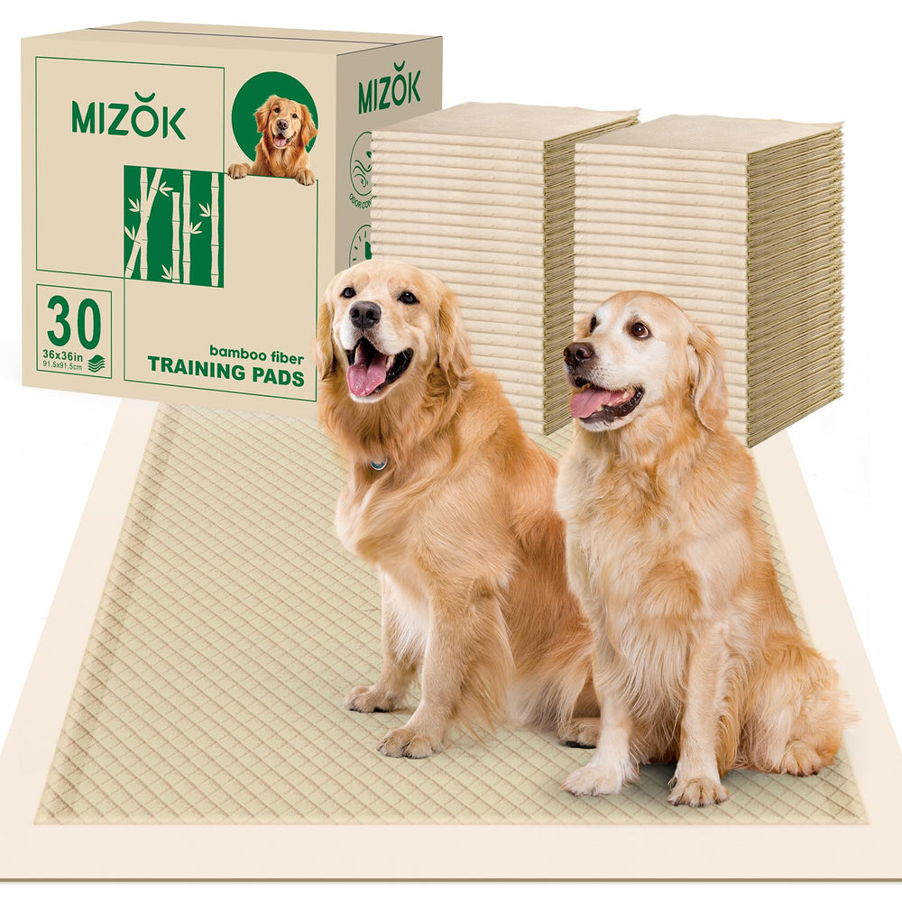 MIZOK bamboo-pee-pad-36x36 top layer for fast absorption and quick drying.