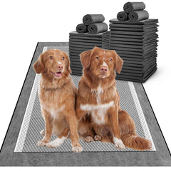 MIZOK carbon pee pad on floor showing odor control and absorbency for dogs