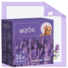 MIZOK dog pee pad 36x36in in purple lavender keeps training areas dry and tidy.