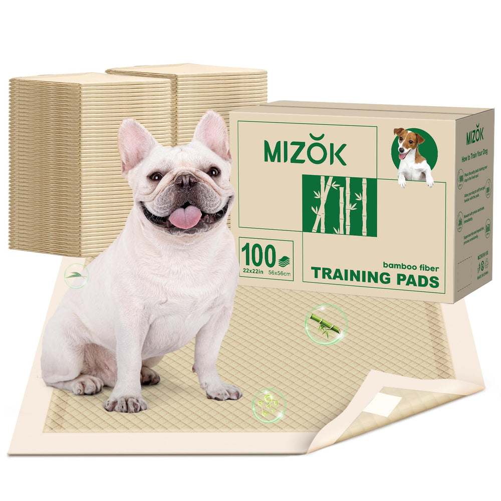 MIZOK Puppy Pads 22x22 with absorbent core for quick moisture control.