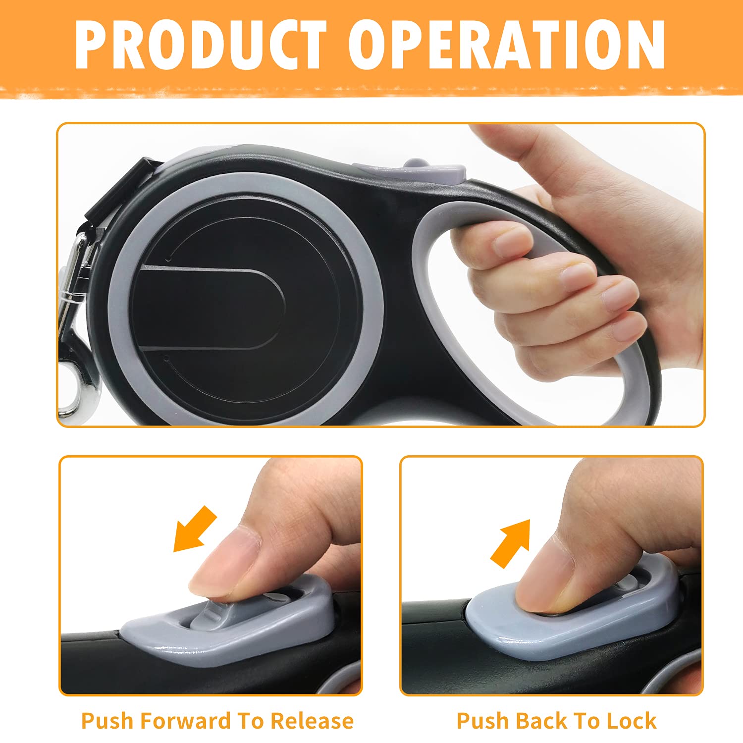 MK-DEF leash with tangle-free 360-degree movement.