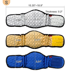 Mkono belly band wrap adjustable adhesive demonstrates secure size for small dogs.