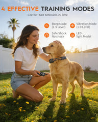 MKZ dog training collar shows 3300ft range for open-area training.