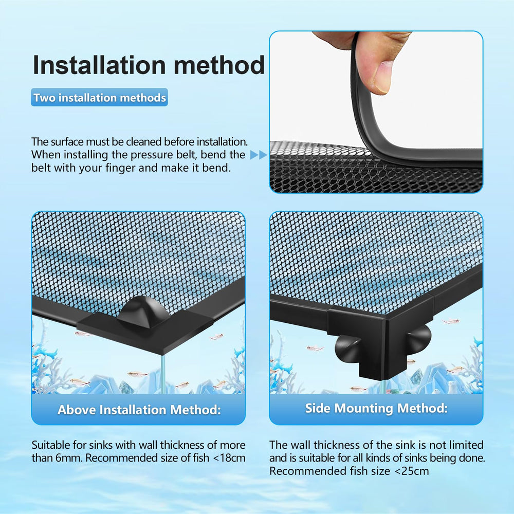 Side installation for unlimited thickness and curved aquariums by MLEJU lid.