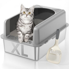 MLIKLU XL stainless steel base tray reduces mess and is easy to clean.
