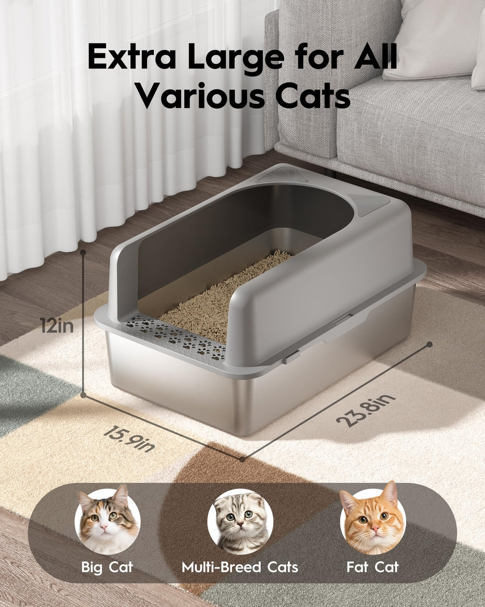 MLIKLU XL lid provides privacy and containment for your cat.