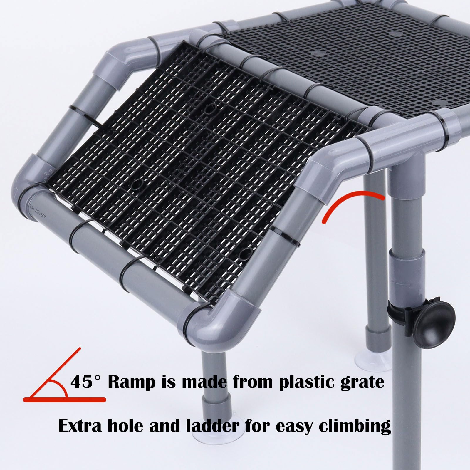 MLONDHSU durable PVC frame and legs for a rugged turtle dock.
