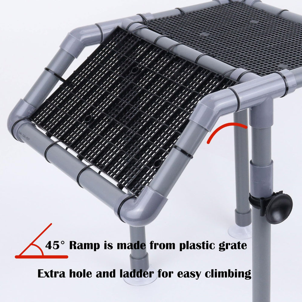MLONDHSU durable PVC frame and legs for a rugged turtle dock.