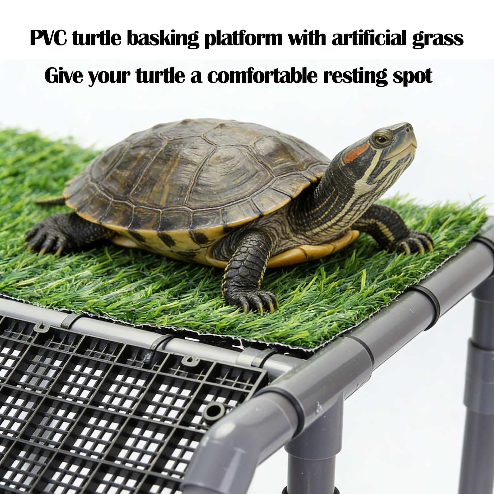 MLONDHSU basking platform top with artificial grass for natural warmth and comfort.
