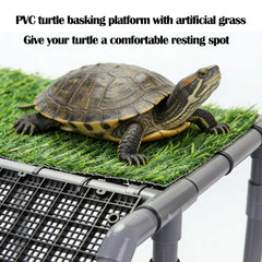 MLONDHSU basking platform top with artificial grass for natural warmth and comfort.