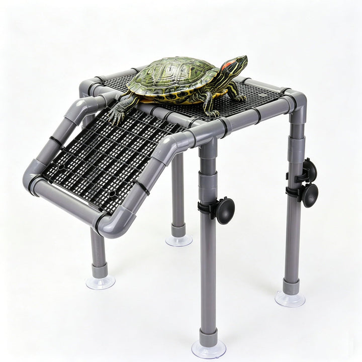 MLONDHSU large turtle basking platform in-tank provides a dry resting area for turtles.