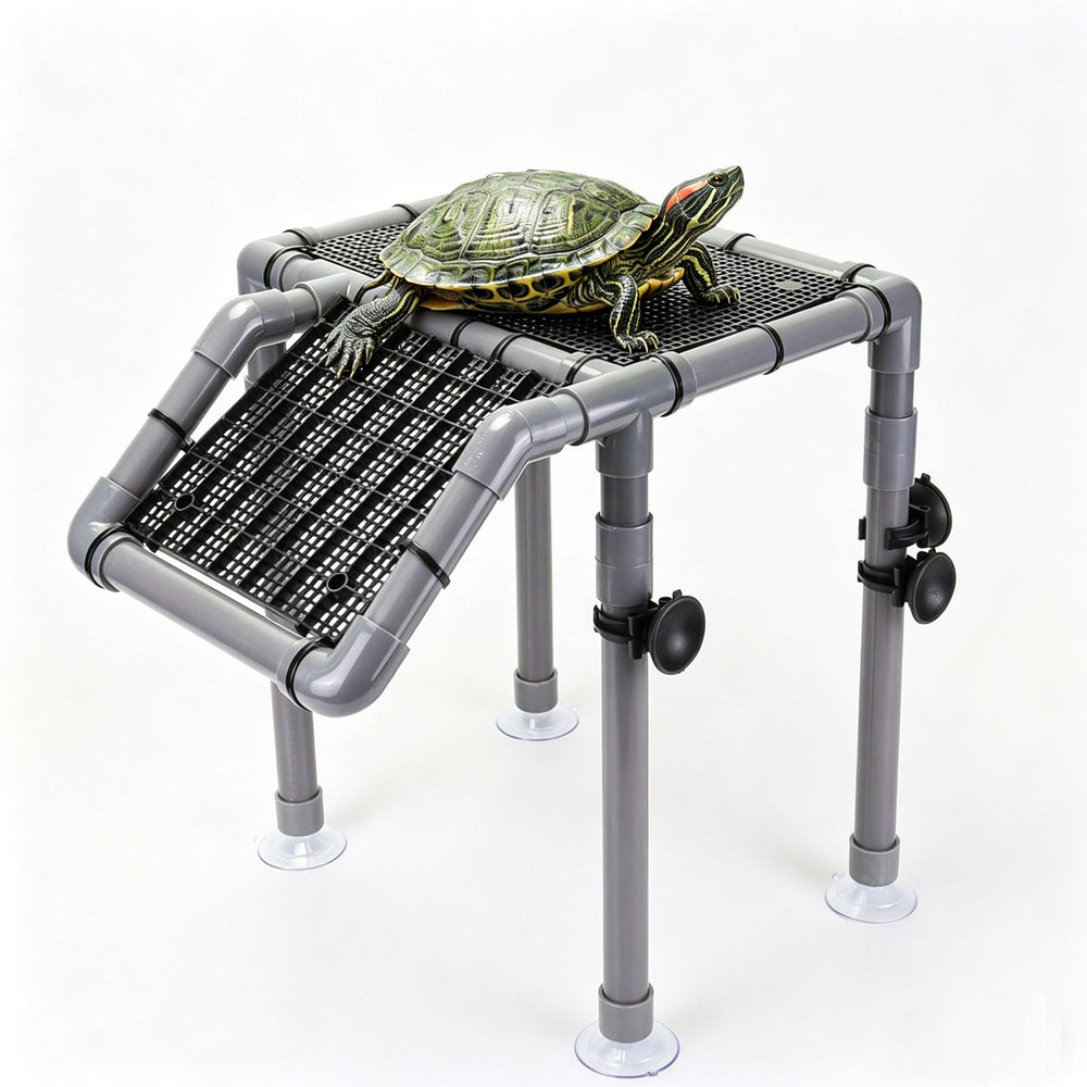 MLONDHSU large turtle basking platform in-tank provides a dry resting area for turtles.