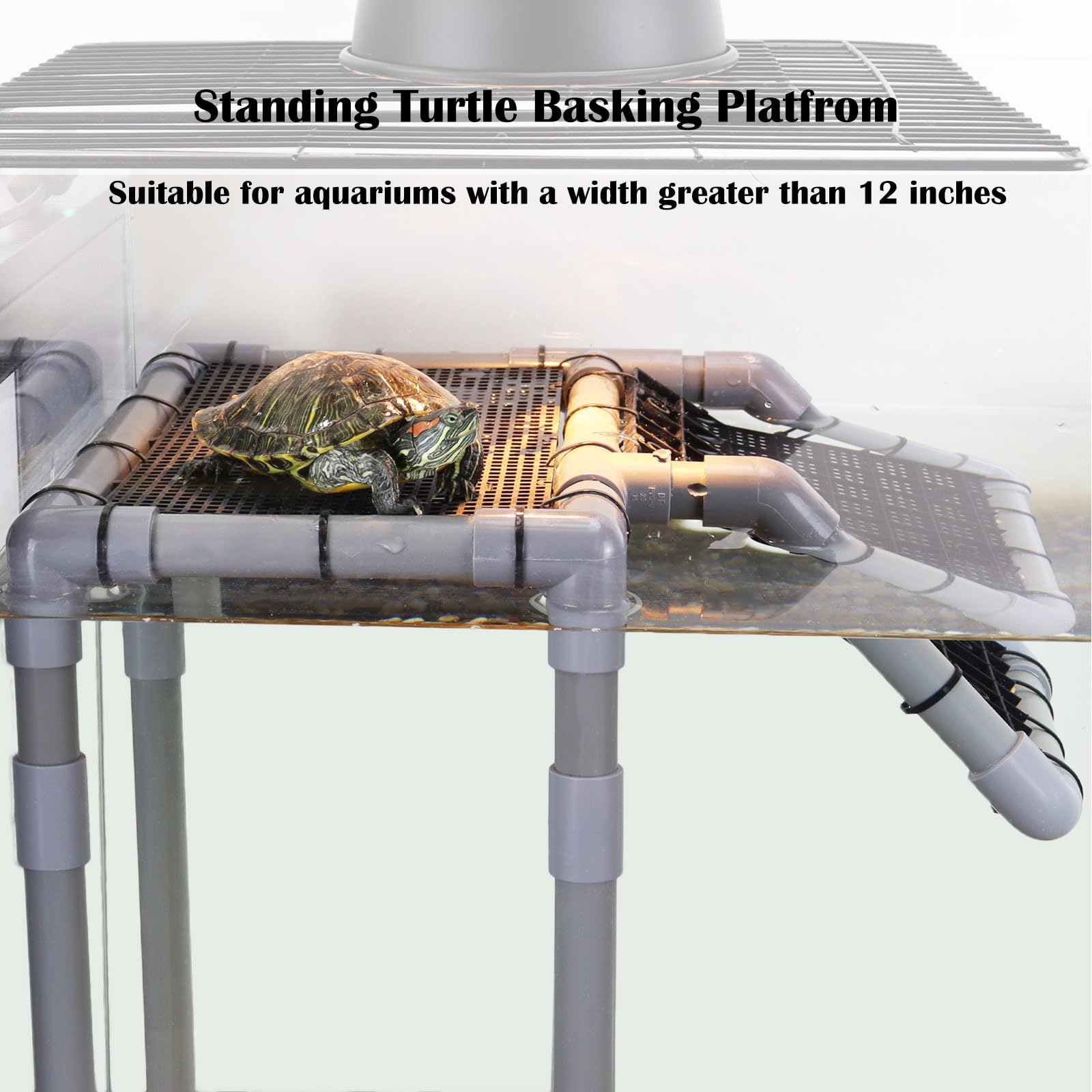 MLONDHSU turtle tank ramp offers secure grip and easy access for turtles.