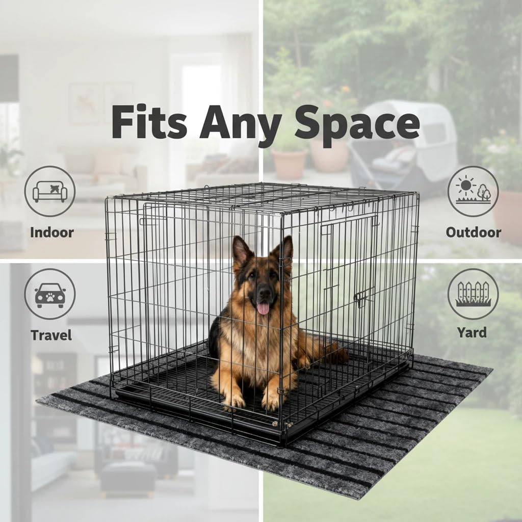 Mluyeri non-slip bottom keeps mat secure inside the crate