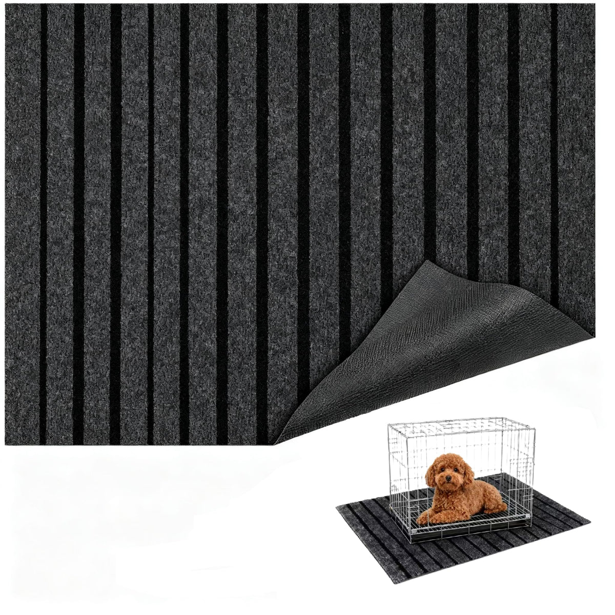 Mluyeri dog crate mat with waterproof layer protecting floors