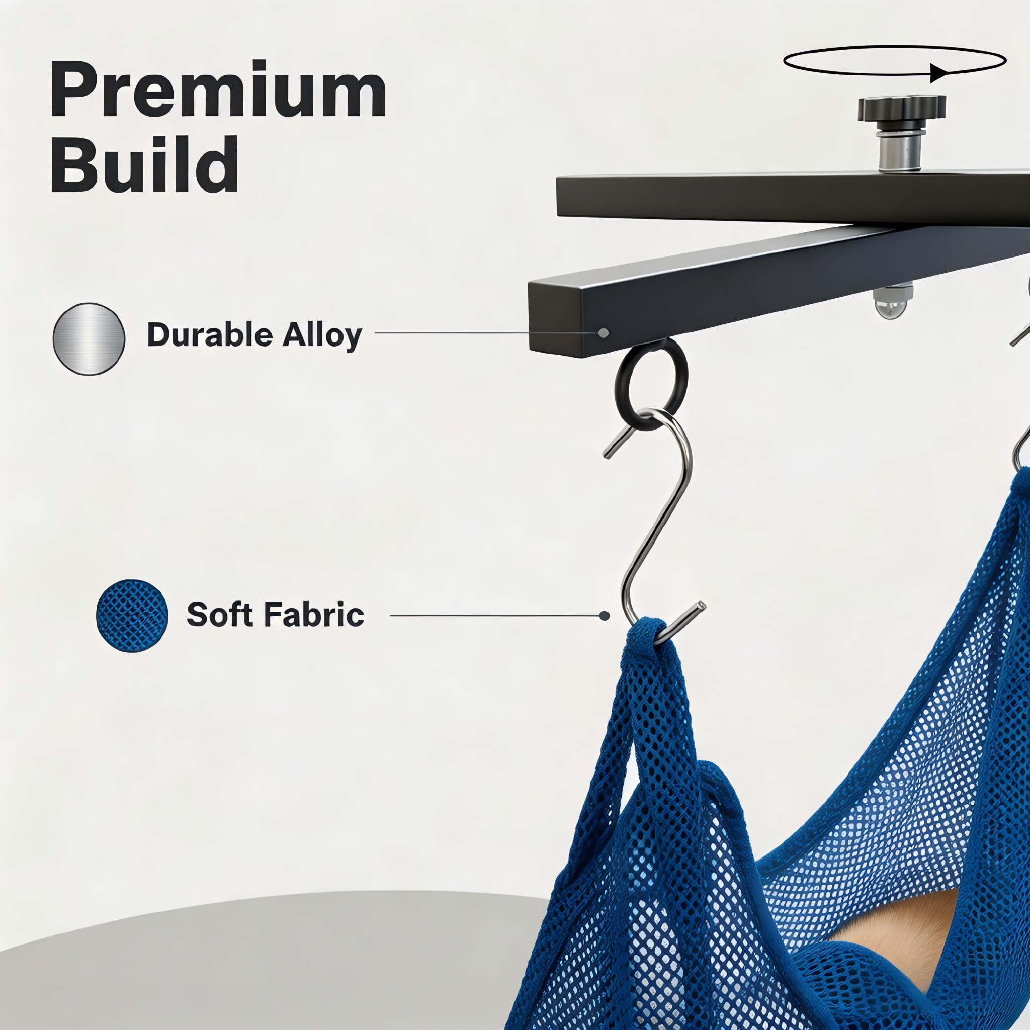 Mluyeri foldable grooming arm stores neatly when not in use