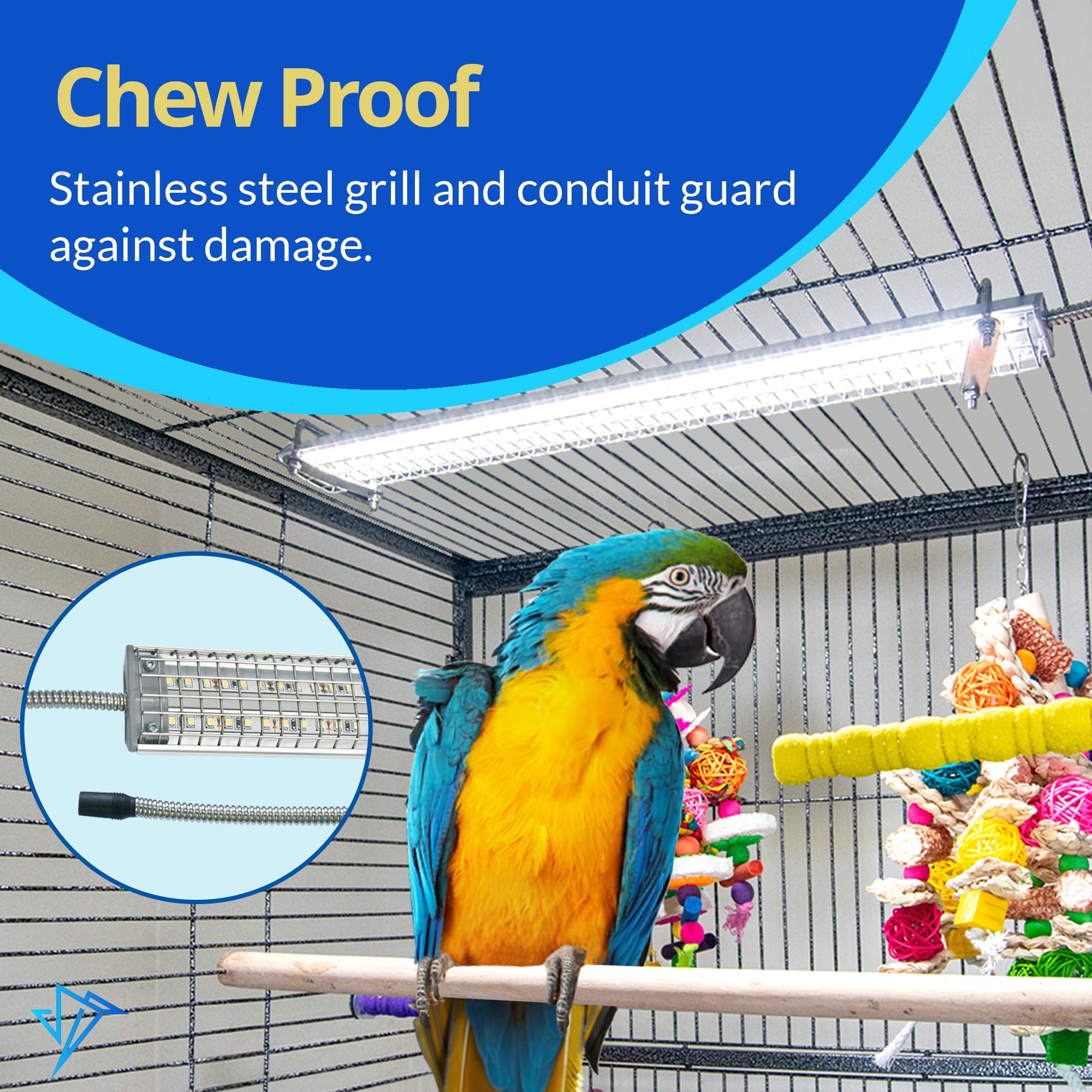 Secure mounting brackets simplify installation without tools or hazards.