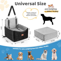 Mmczwgc memory foam 6-inch elevated cushion helps pets enjoy scenery during car trips.