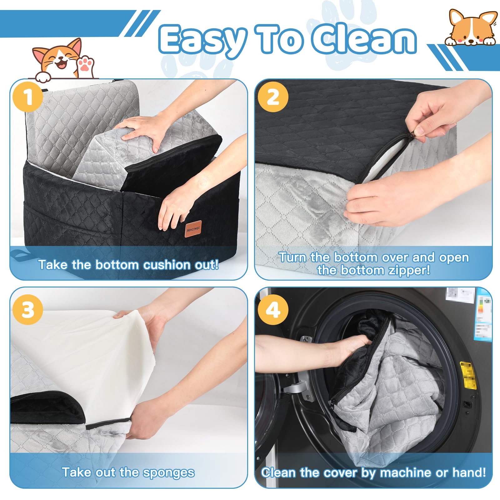 Mmczwgc safety belt system with double-layer security keeps pets secure.