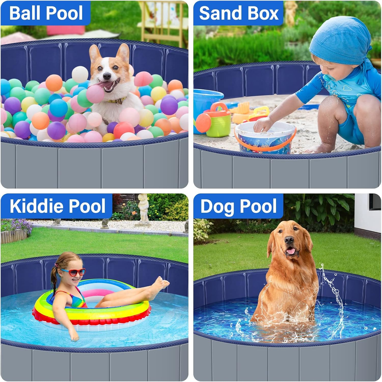 Durable PVC walls of MMdipon pool withstand active dogs