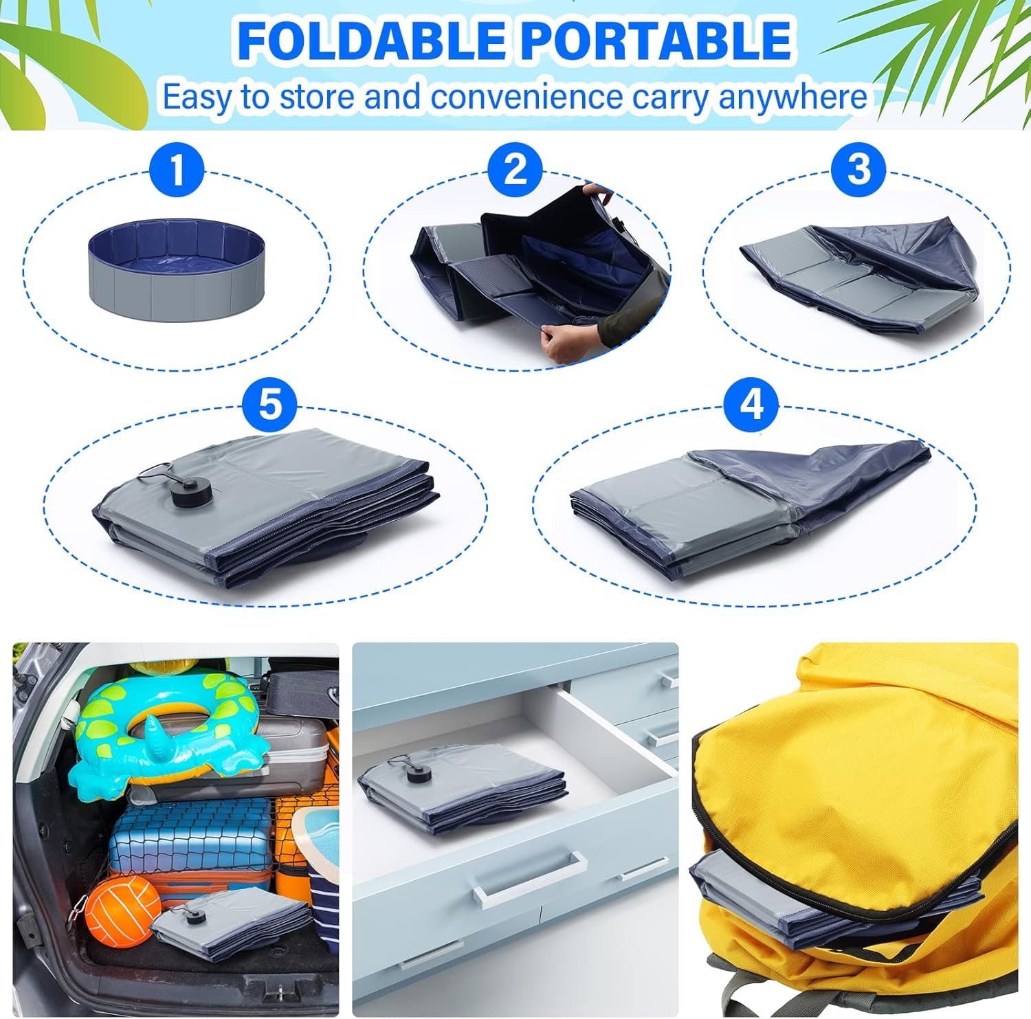 Portable MMdipon pool with convenient carry handle